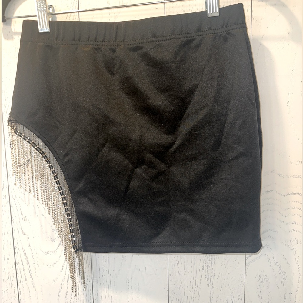 Black Western Cowgirl Rhinestone Skirt Size Medium 6